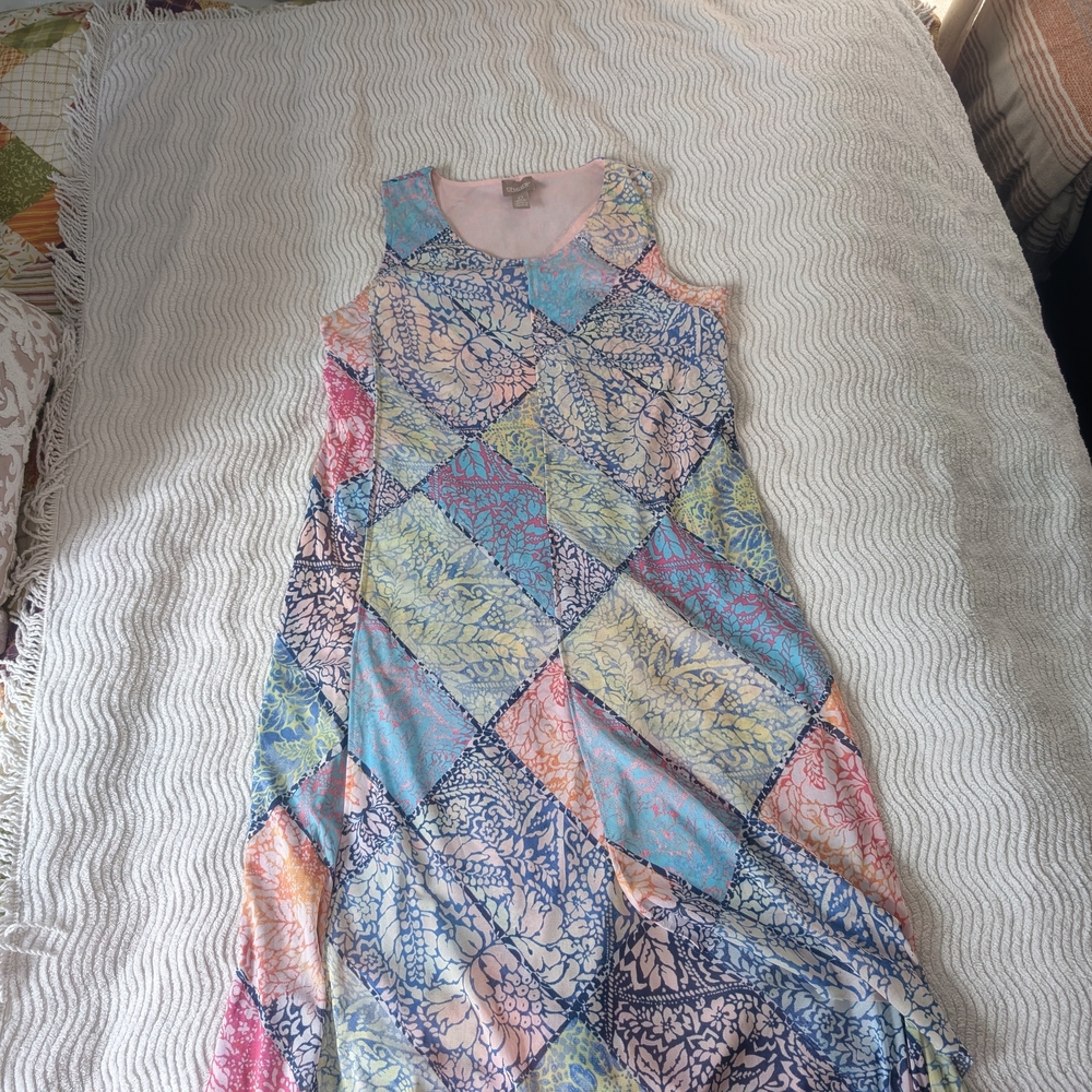 Chico's Multicolor Patchwork Irregular Hem Maxi D… - image 4